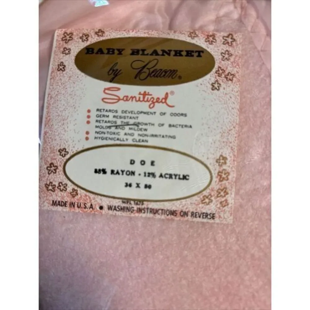 Vintage Beacon Pink W/Silky Edge Baby Blanket 36